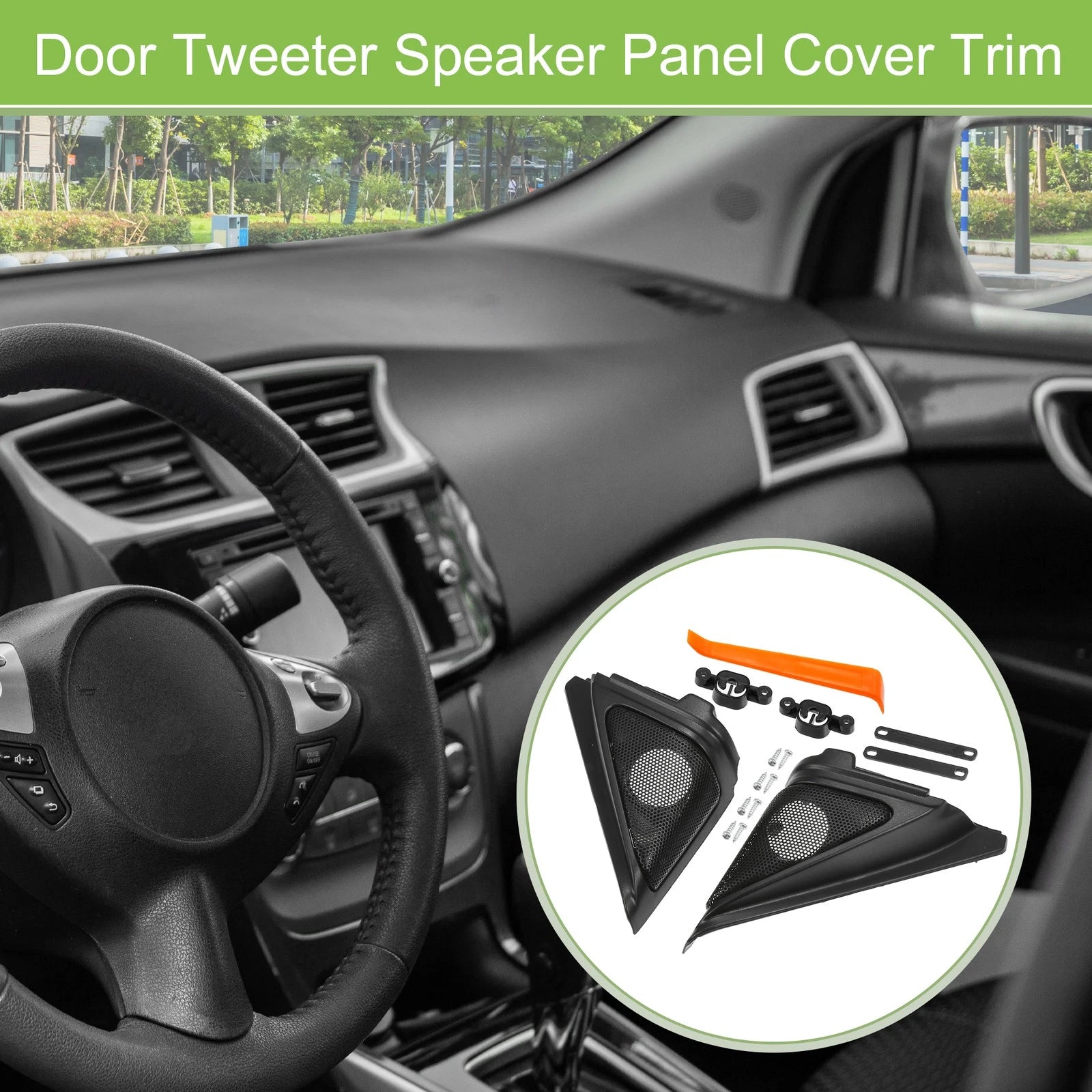 Pair A Pillar Door Tweeter Speaker Cover Trim for Honda Accord (2018–2022) Black