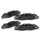 Set of 4 Brake Disc Caliper Covers for Universal Fit 10.5" Black Metal