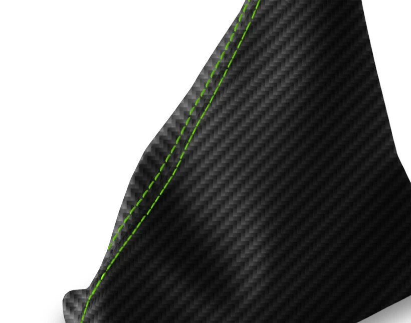 Manual Shift Boot Cover for Nissan Xterra (2002–2006) Carbon Fiber Green Stitch