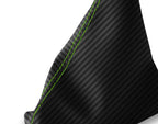 Manual Shift Boot Cover for Nissan Xterra (2002–2006) Carbon Fiber Green Stitch