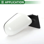 Right Side Door Mirror for Toyota Yaris Hatchback (2012–2018) Manual Folding White