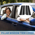 6 Pcs Door Pillar Window Trim for Toyota Fortuner (2016–2023) Black