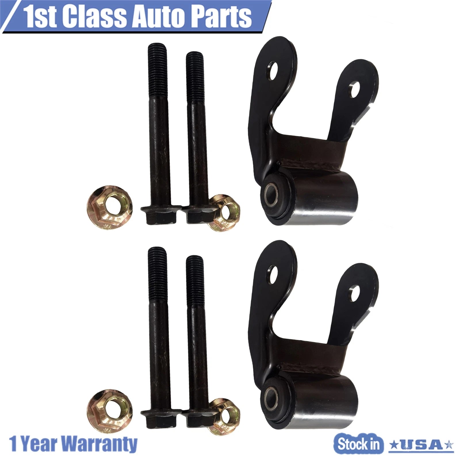 2X Rear Leaf Spring Shackle Kit for Ford Lobo F-150 (2015–2018)