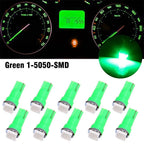 10X T5 Green 1-SMD 5050 LED Wedge Bulb for Dashboard Gauge (58, 70, 73, 74)