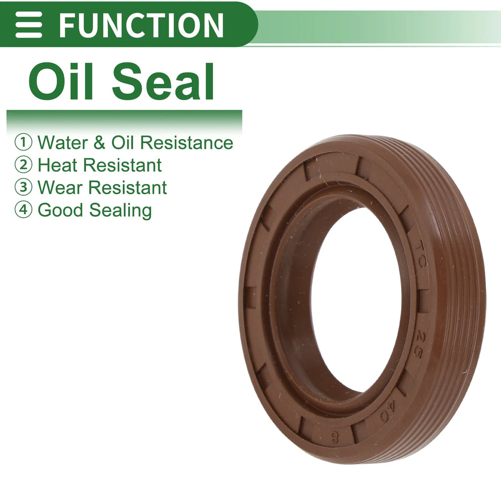Set of 5 Oil Seals FKM Rubber 25x40x8mm for High Pressure