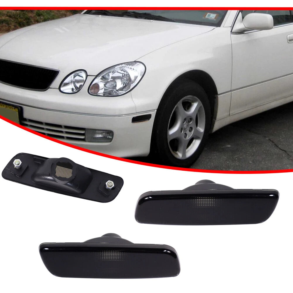 2X Smoked Front Bumper Side Marker Lights for Toyota Lexus Scion