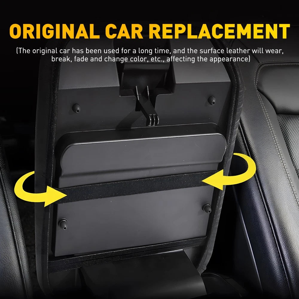 Black Leather Center Console Armrest Cover for Ford Explorer (2020–2023) EPY