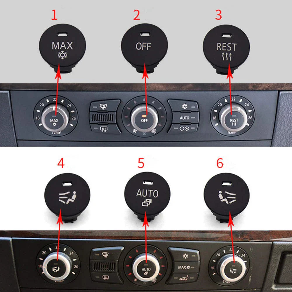 1 Set A/C Panel Switch Button Cover for BMW 5 Series E63 E60 E64 (2003–2010)
