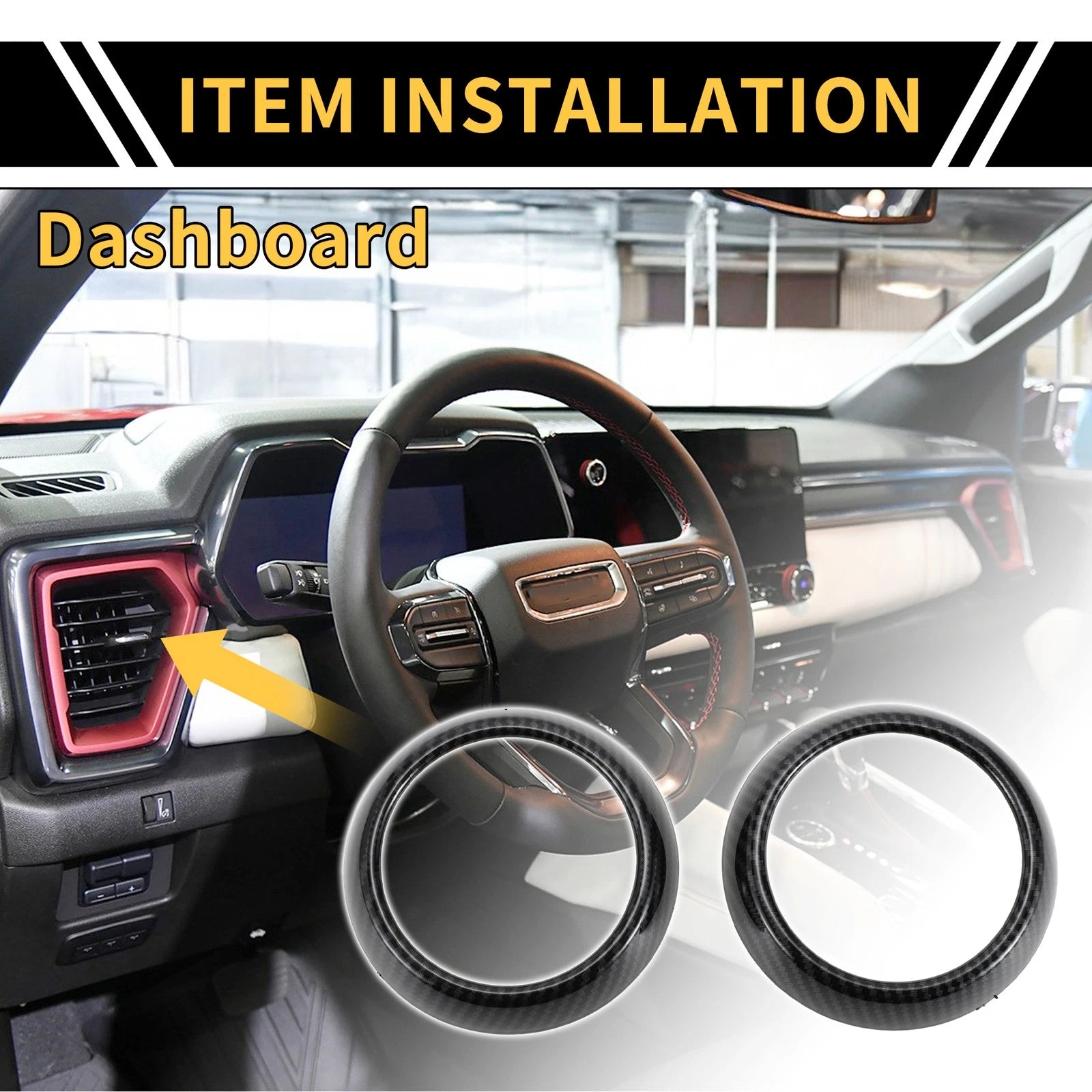 Air Vent AC Outlet Cover Trim for Chevy Colorado (2023–2024) Carbon Fiber