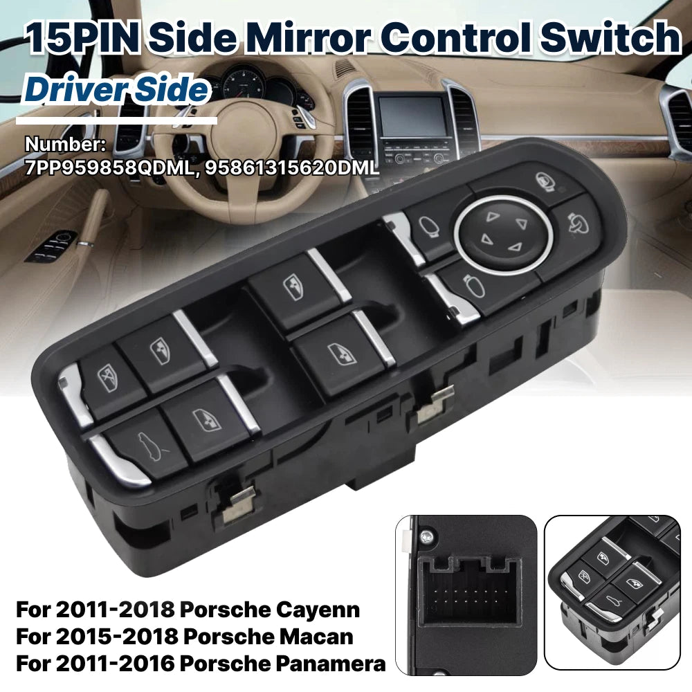 Power Window Control Switch for Porsche Cayenne Panamera Macan (2015–2018)