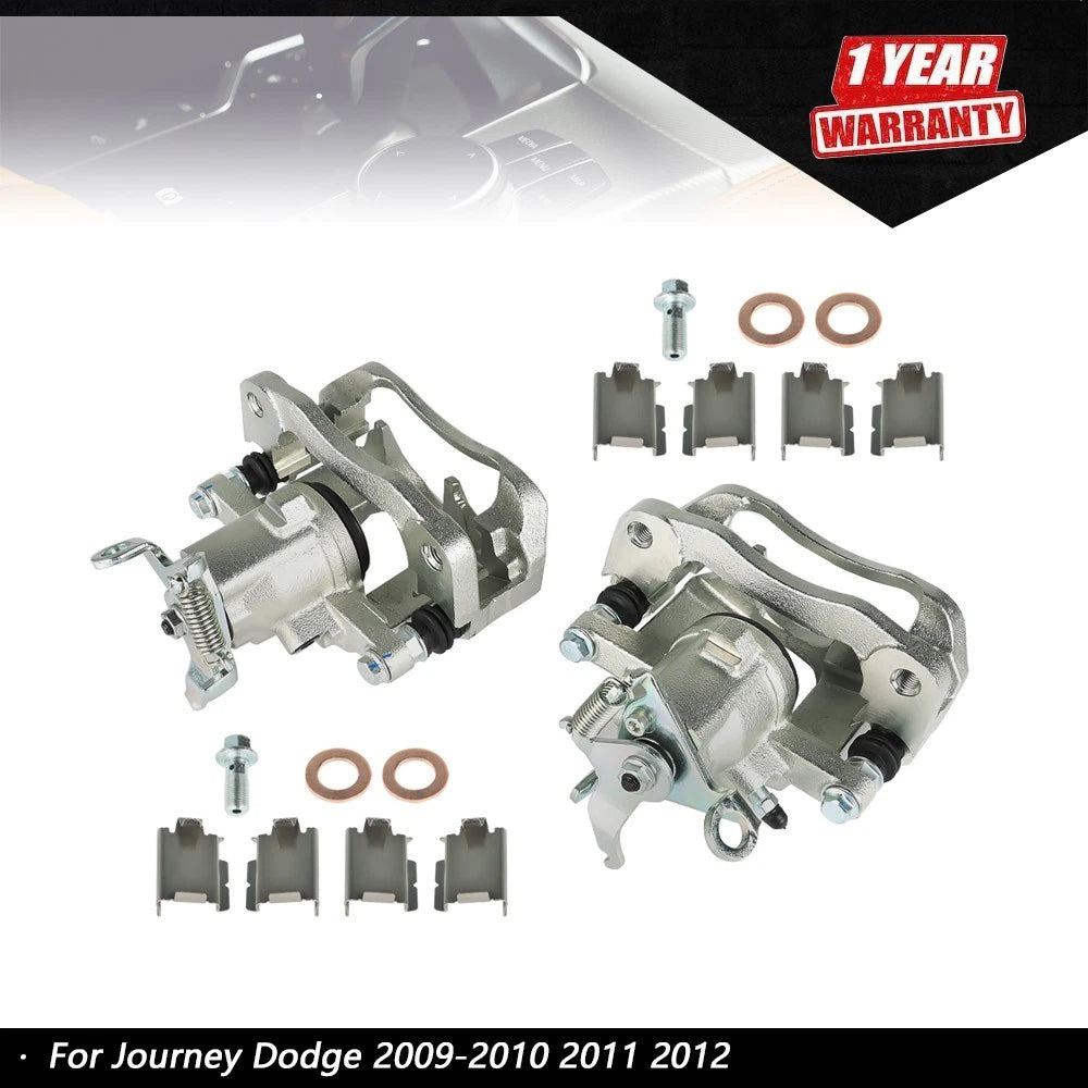 Set of 2 Rear Brake Calipers with Bracket for Dodge Journey (2009–2012)