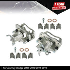 Set of 2 Rear Brake Calipers with Bracket for Dodge Journey (2009–2012)