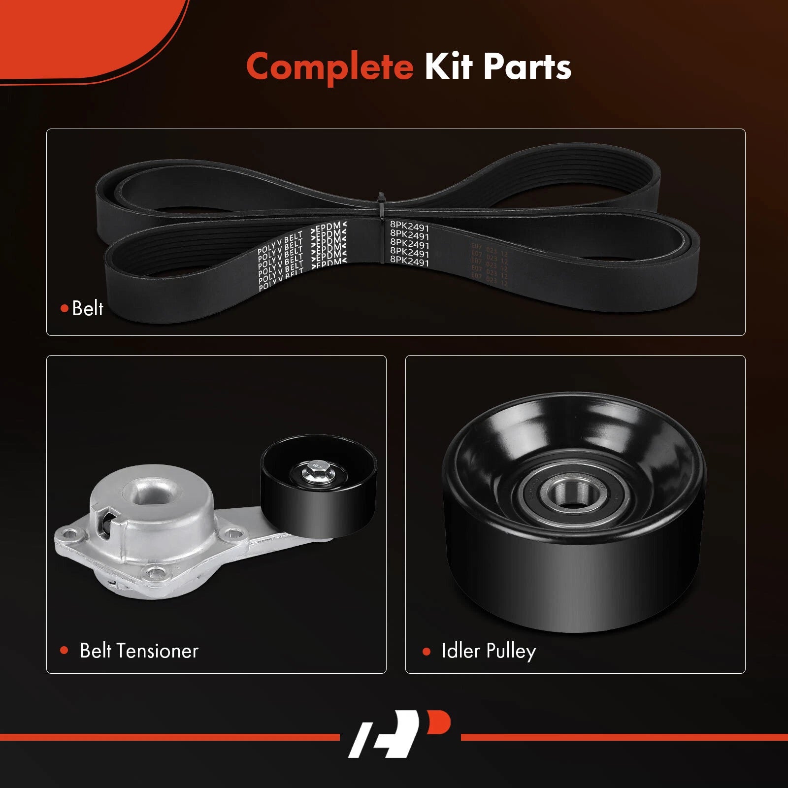 3X Serpentine Belt Drive Component Kit for Ford Expedition (1997–2001)