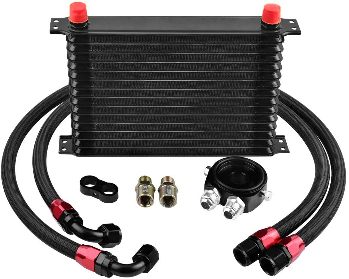 AN10 Transmission Oil Cooler Filter Adapter Kit for Universal Fit (15 Rows)