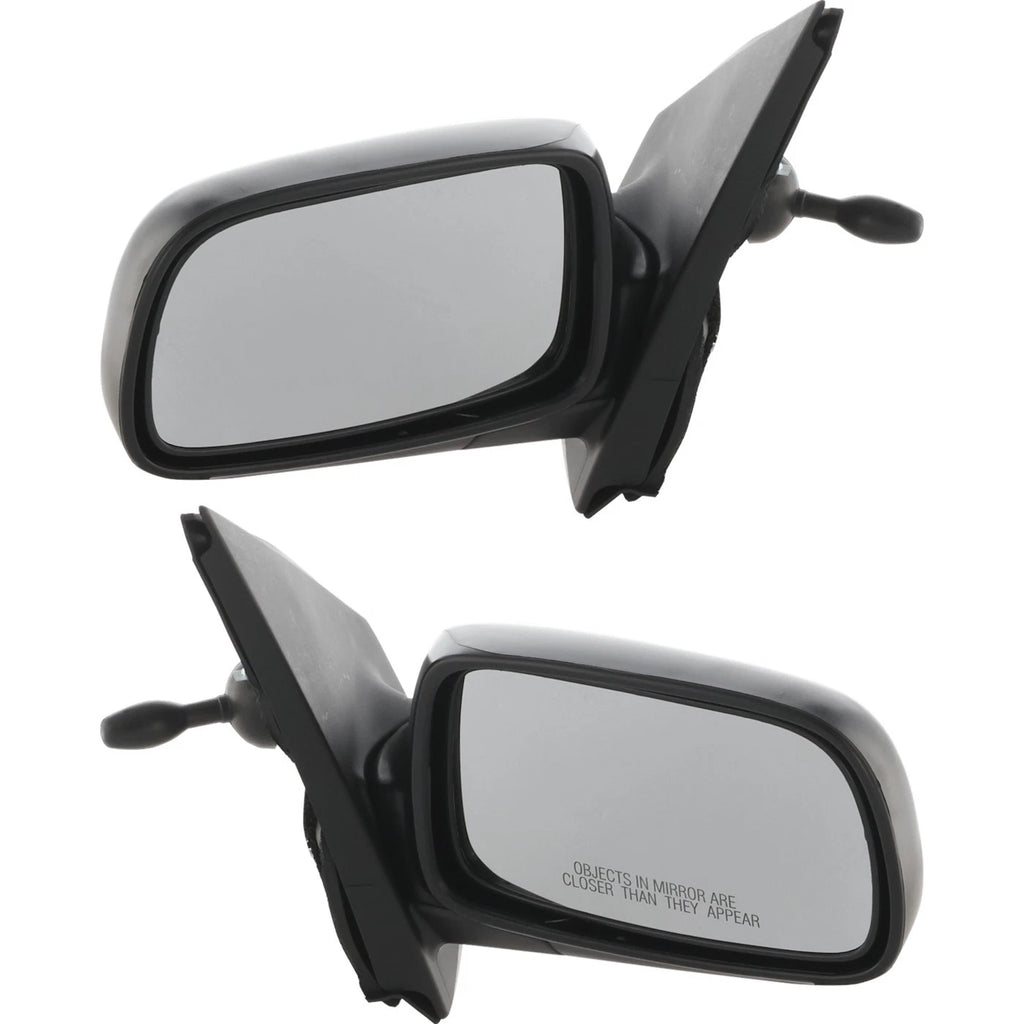 Set of 2 Manual Remote Mirrors for Toyota Echo (2000–2005) Textured Black