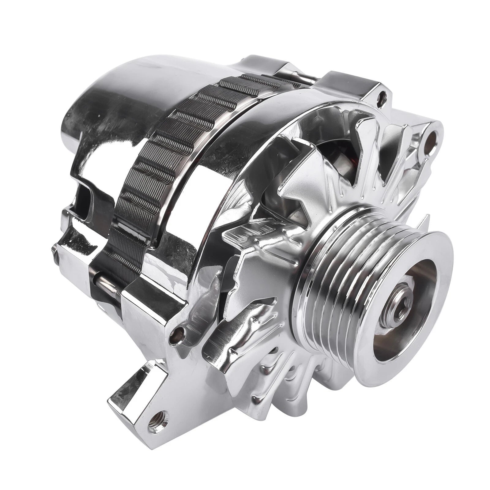 Chrome Alternator with Serpentine Pulley for GM Diesel Chevy Small Block V8