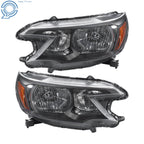 Set of 2 Black Housing Halogen Headlights for Honda CR-V (2012–2014)