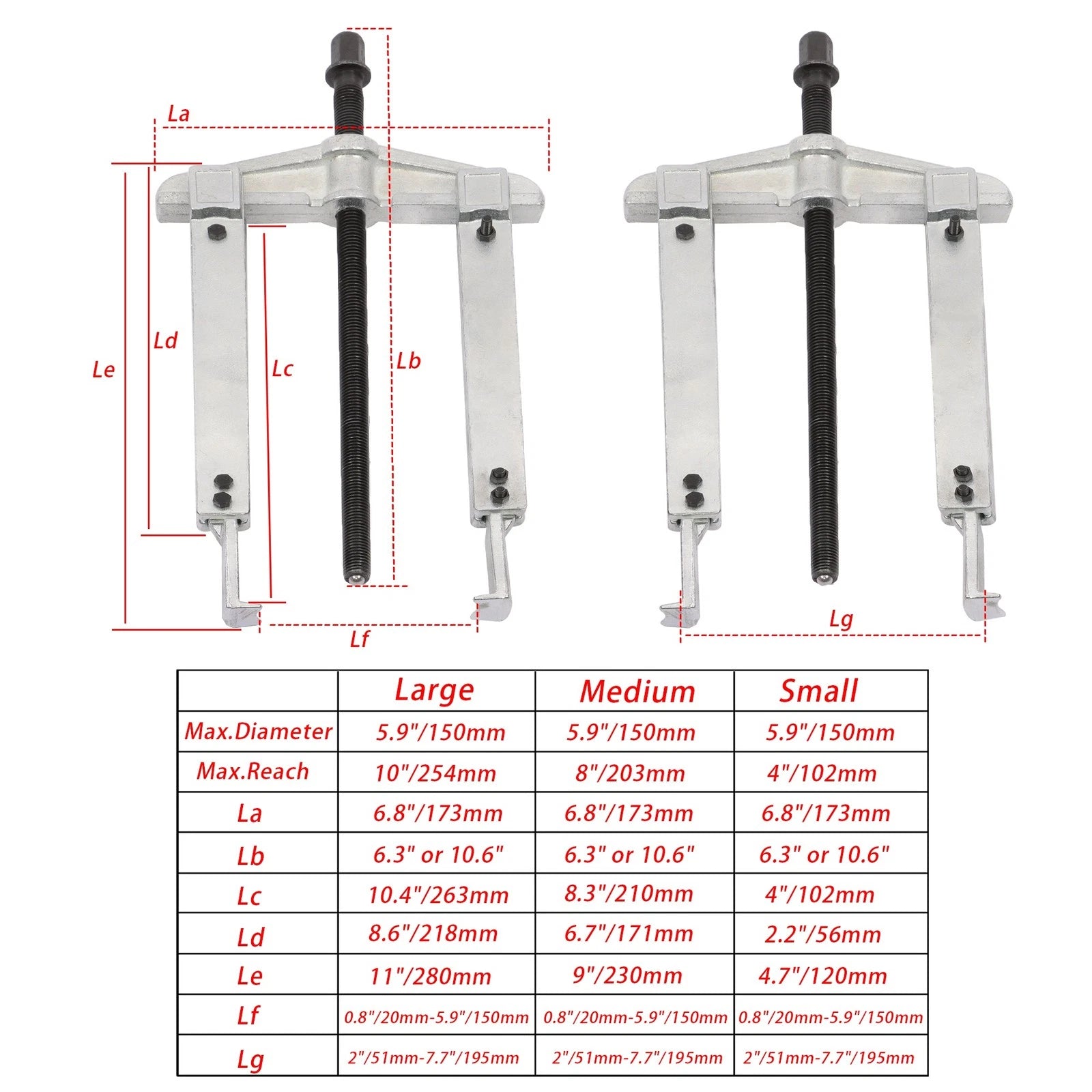 3-in-1 Gear Puller Set for Universal Use (Heavy Duty)