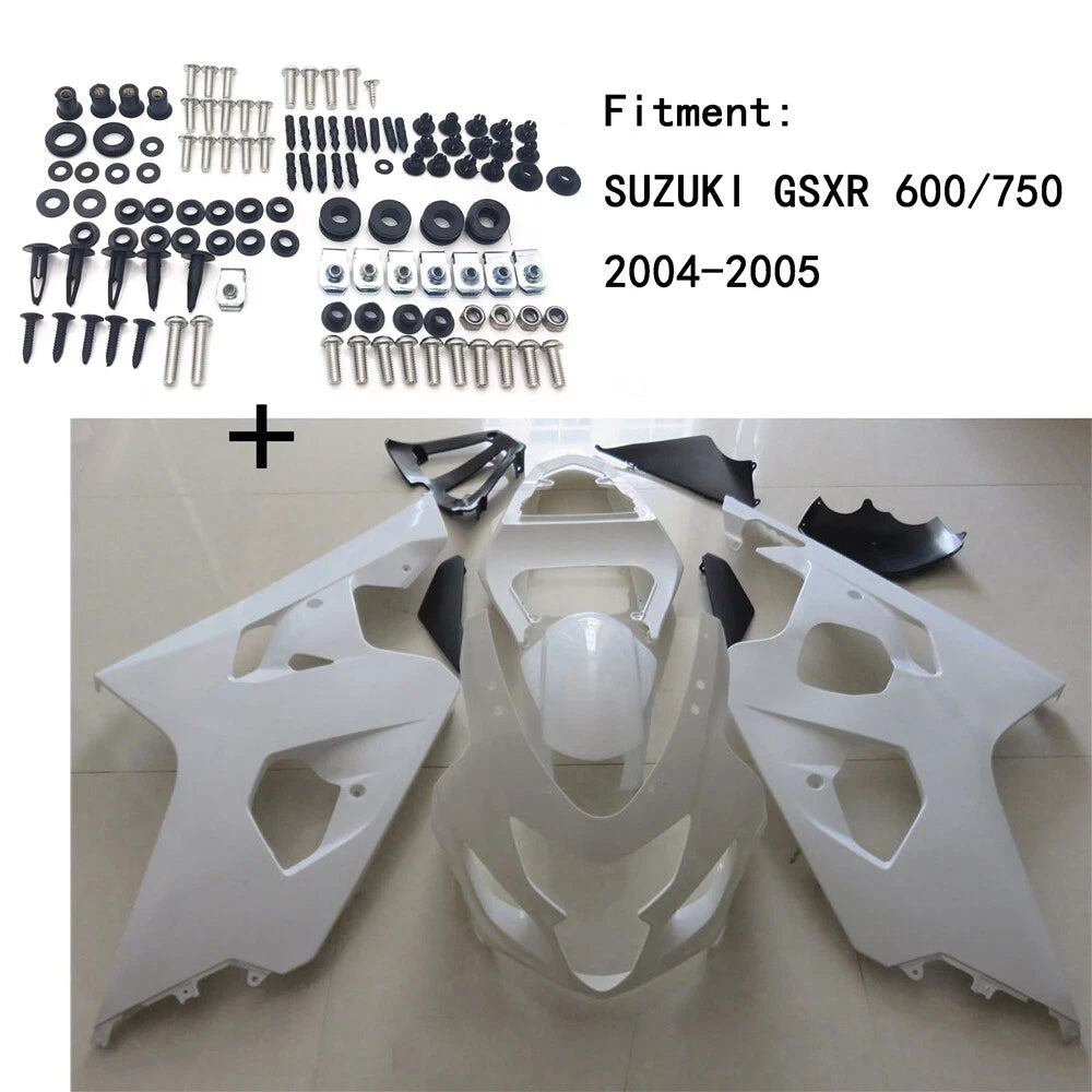 Fairing Kit for Suzuki GSXR 600/750 (2004–2005) - Unpainted ABS