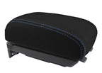 Leather Console Lid Armrest Cover for Hyundai Tucson (2005–2009) Blue Stitch