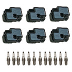 Set of 6 Ignition Coils & 12 Spark Plugs for Mercedes-Benz C-Class