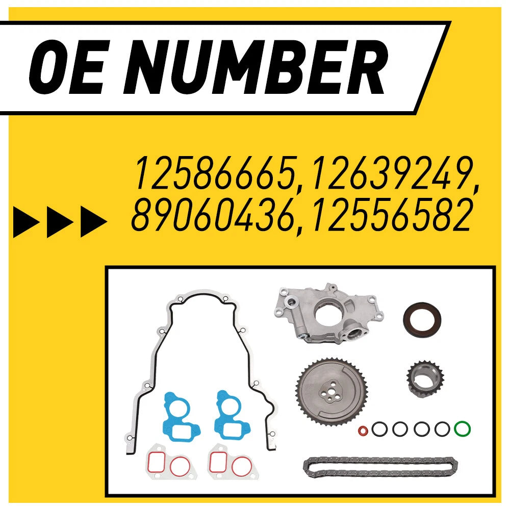 Oil Pump with Timing Chain Kit for Chevrolet GM 4.8L 5.3L 6.0L LS1 LS2 LS3 (2000–2019)