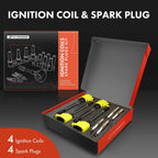 Set of 4 Ignition Coils & 4 Iridium Spark Plugs for Honda Civic (2016–2021)
