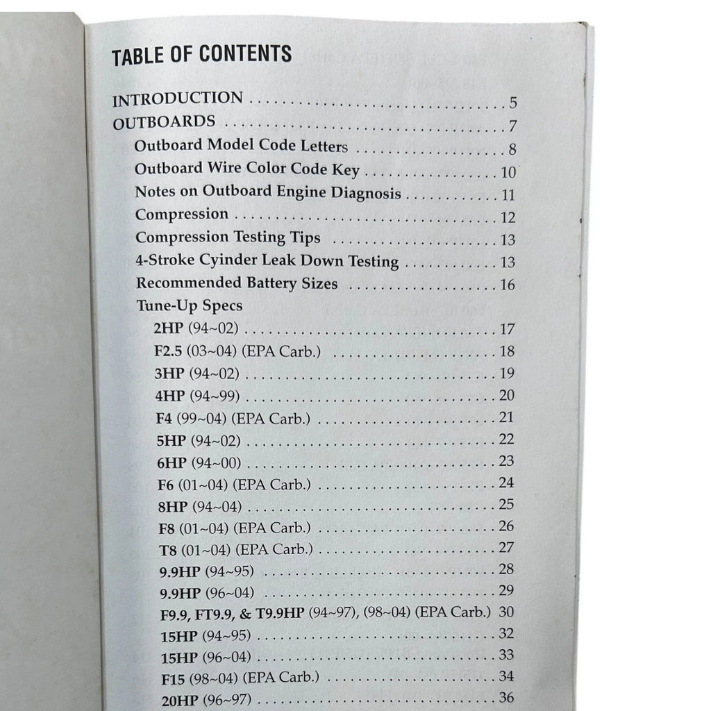 Yamaha Marine Tune-Up Service Manual LIT-18559-94-04 (1994–2004)