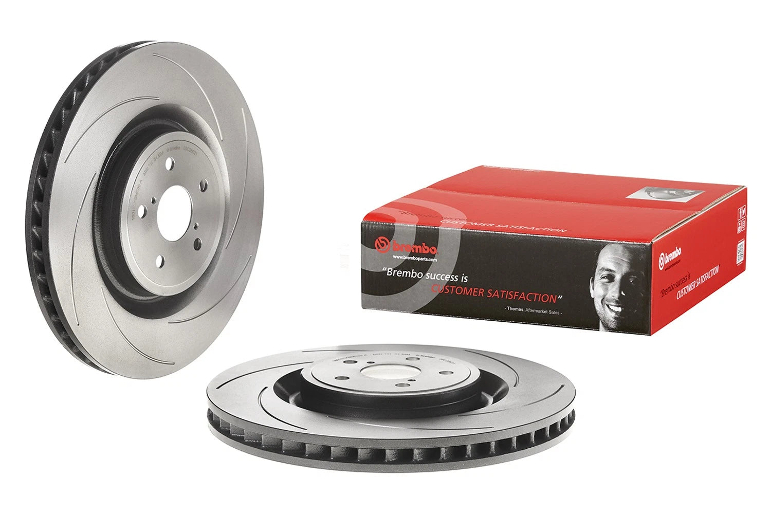 Brembo Coated Slotted Disc Brake Rotor for Lexus GS F RC F (2016–2021)