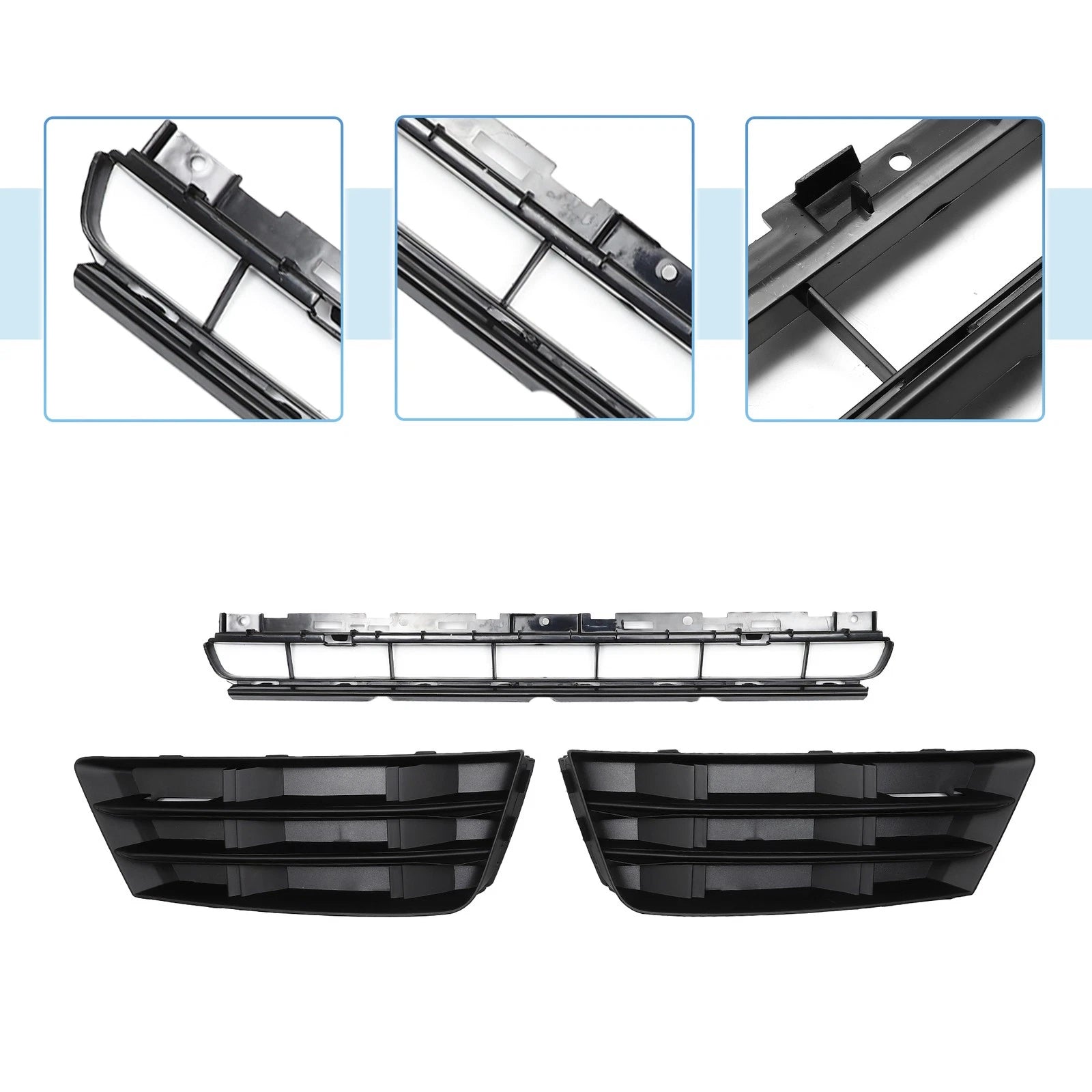 Front Lower Bumper Grille for Audi A4 B9 (2016–2018) Black S-Line