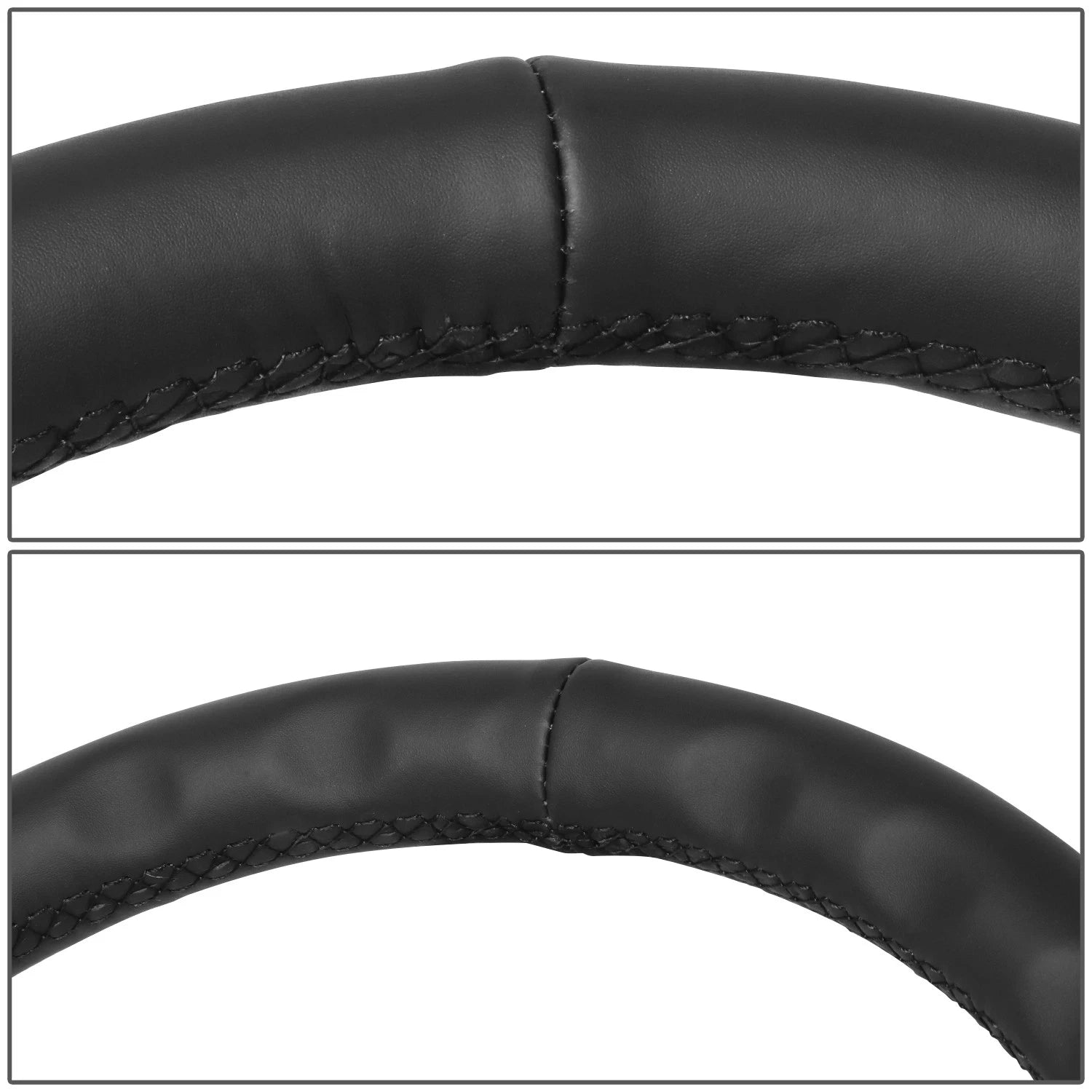 NRG 350mm 3" 3-Spoke Black Leather Steering Wheel for Universal Fit (2010–2023)