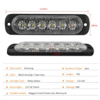 10X Yellow Amber 6 LED Emergency Beacon Strobe Light