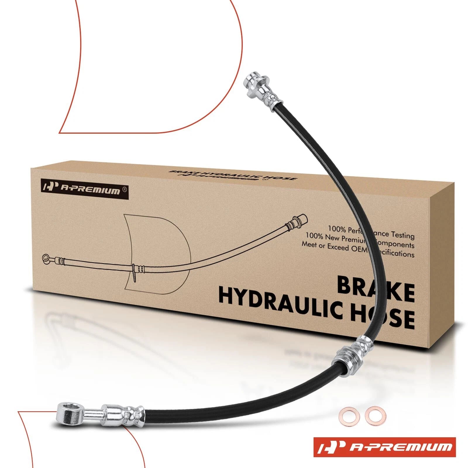 Rear Left Brake Hydraulic Hose for Nissan Sentra 1995–1999, 200SX 1995–1998