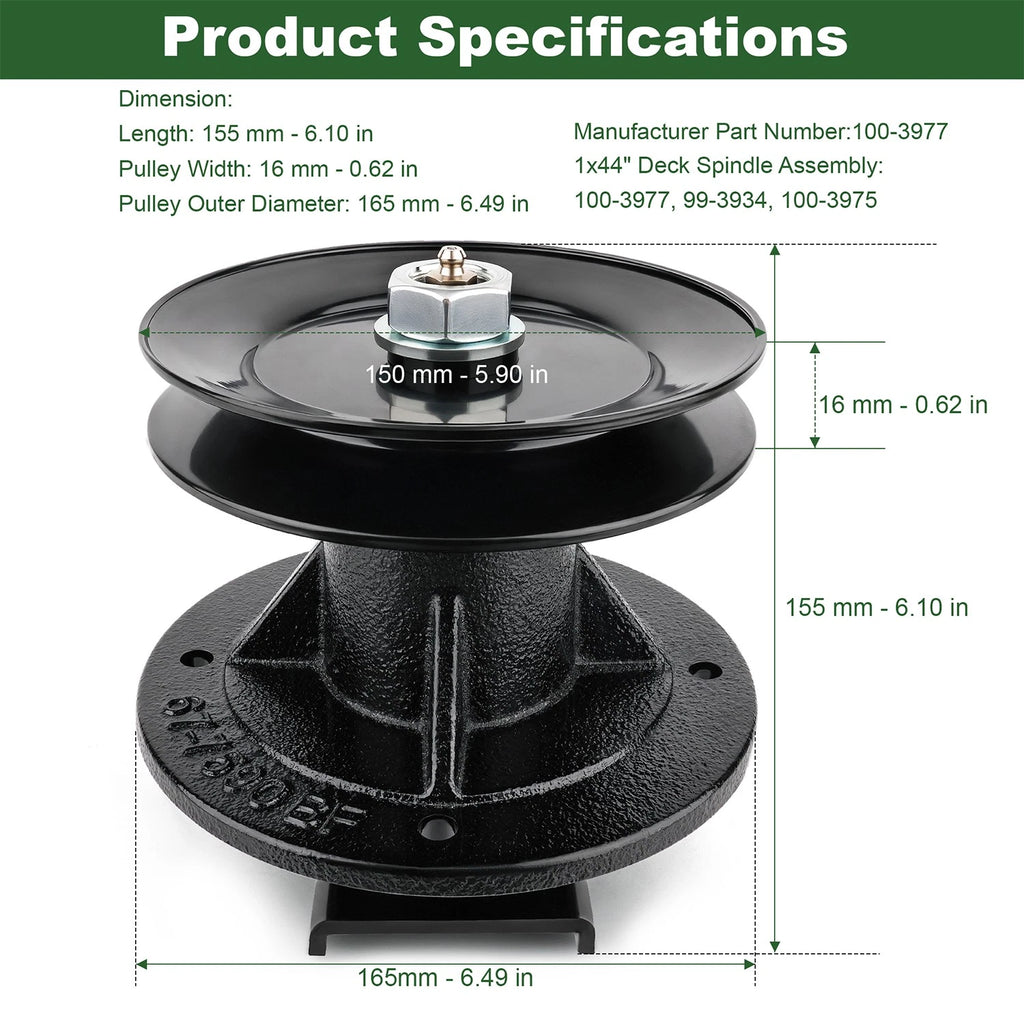 Deck Spindle Assembly for Toro Z Master Z147 Z148 Z150 (2000–2023) 100-3977 99-3934