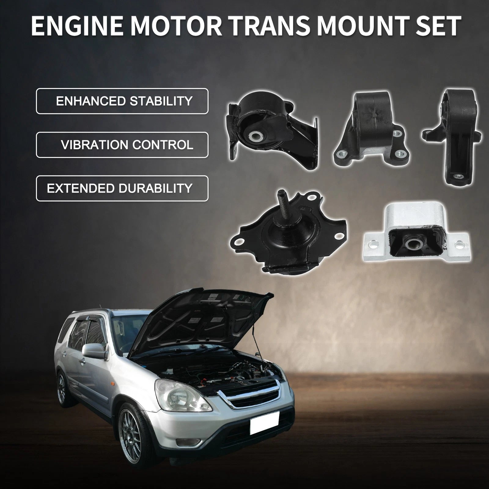 Engine Motor Trans Mount Set for Honda CR-V 2.4L 4WD (2002–2006)