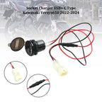 12V USB+C Socket Charger for Kawasaki Versys 650 (2022–2024)