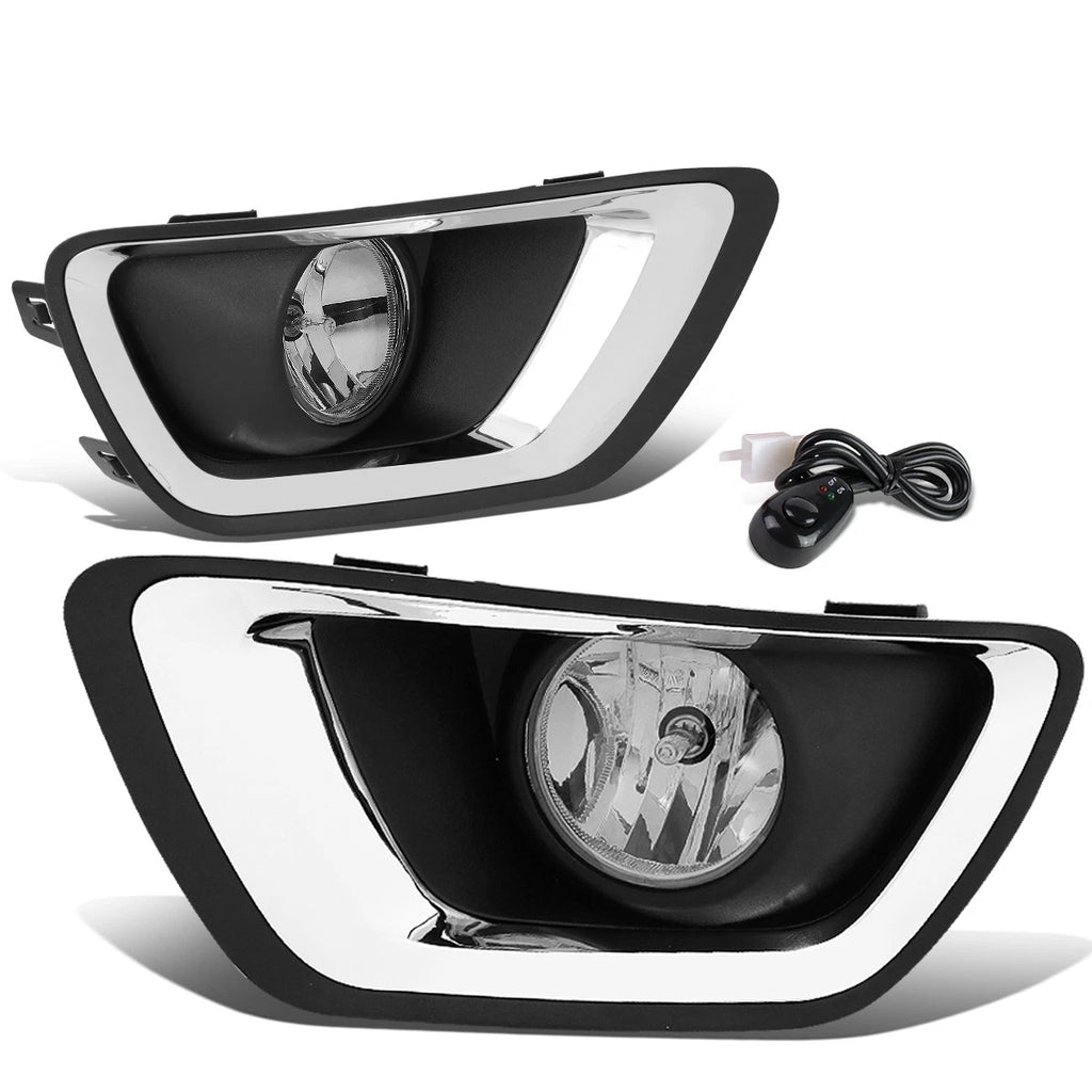 Pair Fog Light Lamps for Chevy Colorado (2015–2019) w/ Switch & Chrome Trim