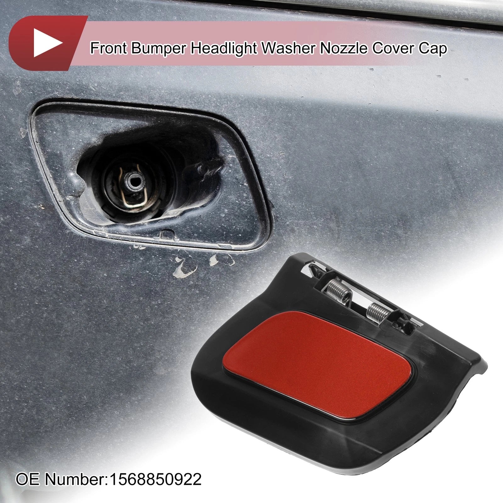 Front Left Washer Nozzle Cover Cap for Mercedes-Benz GLA45 AMG (2015–2019) Red