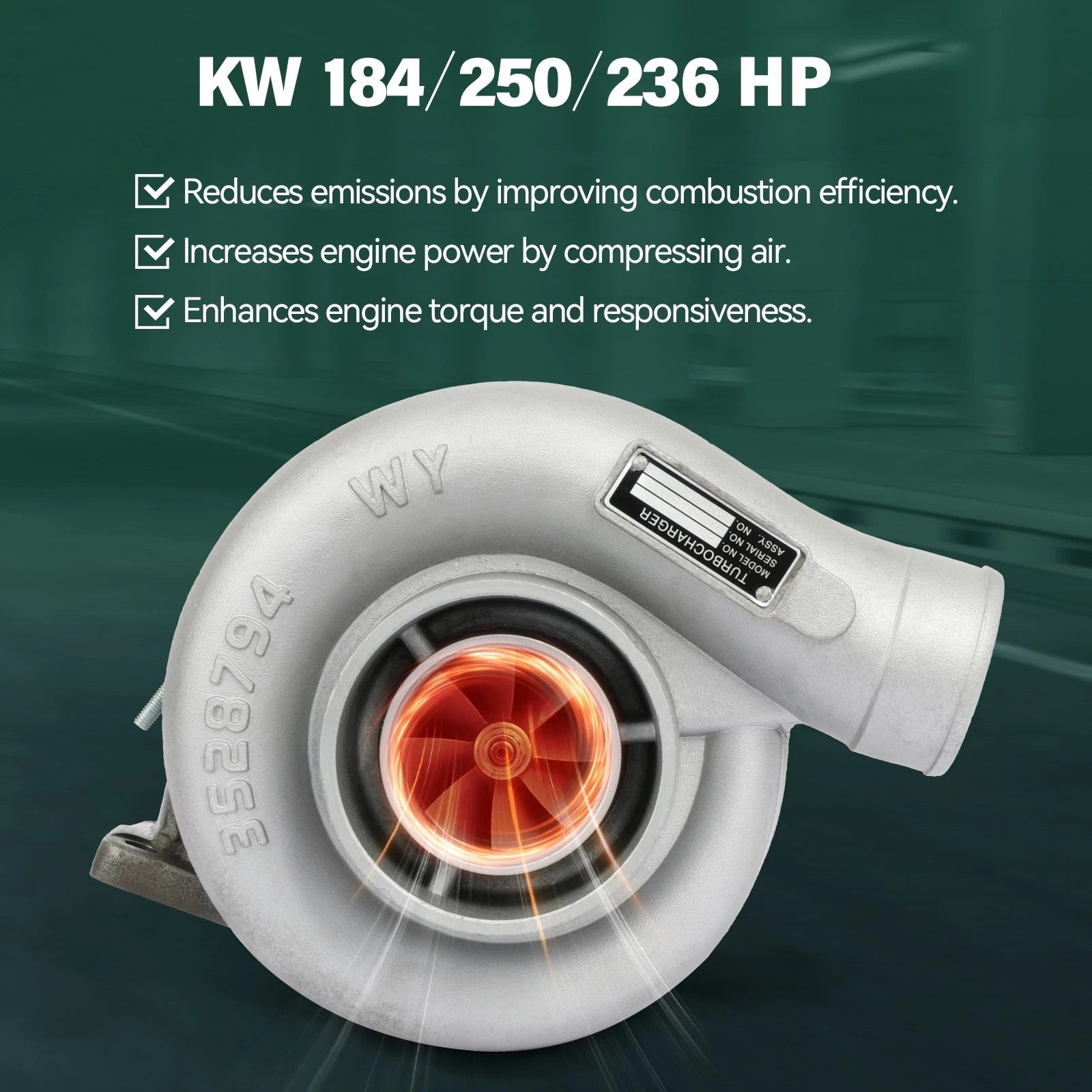 Turbocharger for Cummins 6CT 6CTA 8.3L (H1E, 3802257, 3531665, 3535537)