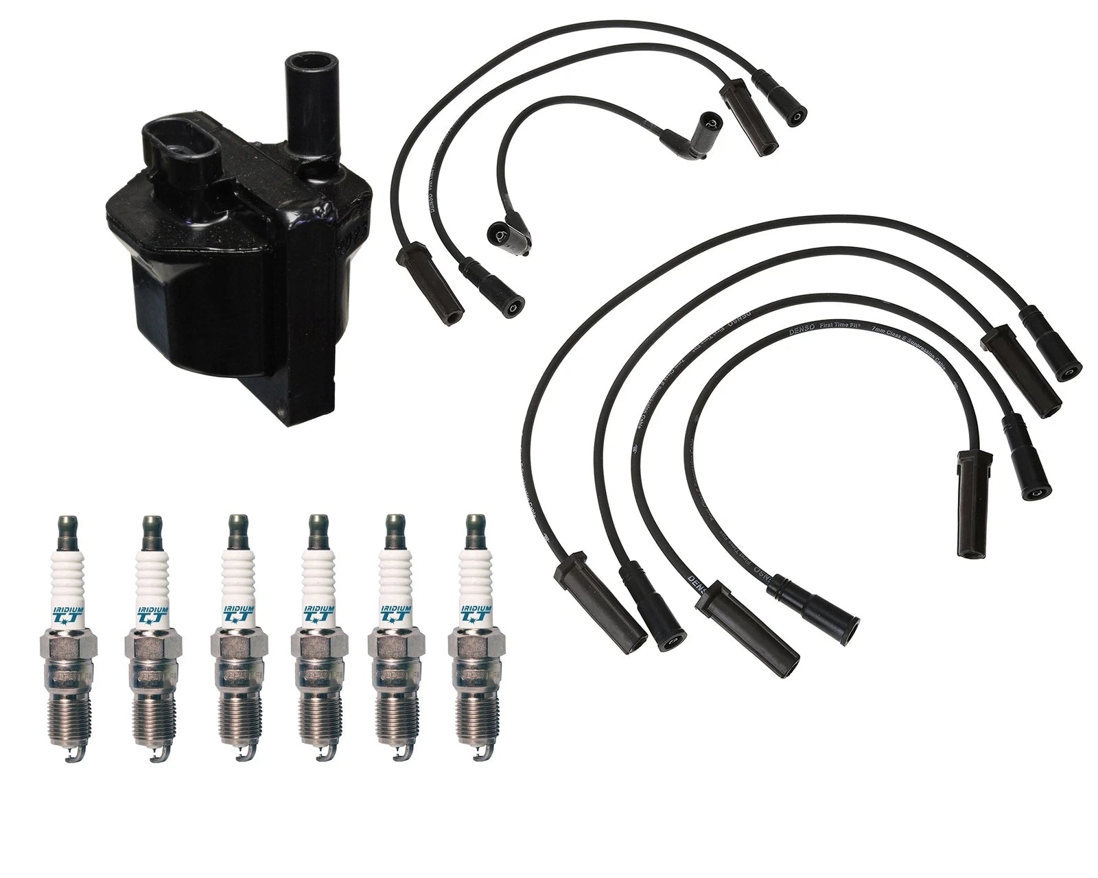 Denso Ignition Coil & Wire Set 6 Iridium TT Spark Plug Kit for Chevy GMC