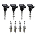 Set of 4 Ignition Coils & NGK Iridium IX Spark Plugs for Audi Volkswagen 1.8L