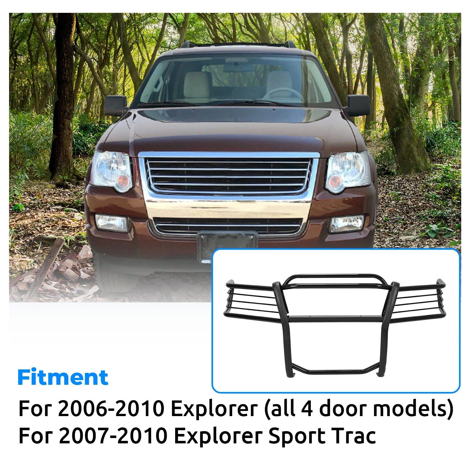 Bumper Grille Guard for Ford Explorer (2006–2010) Black