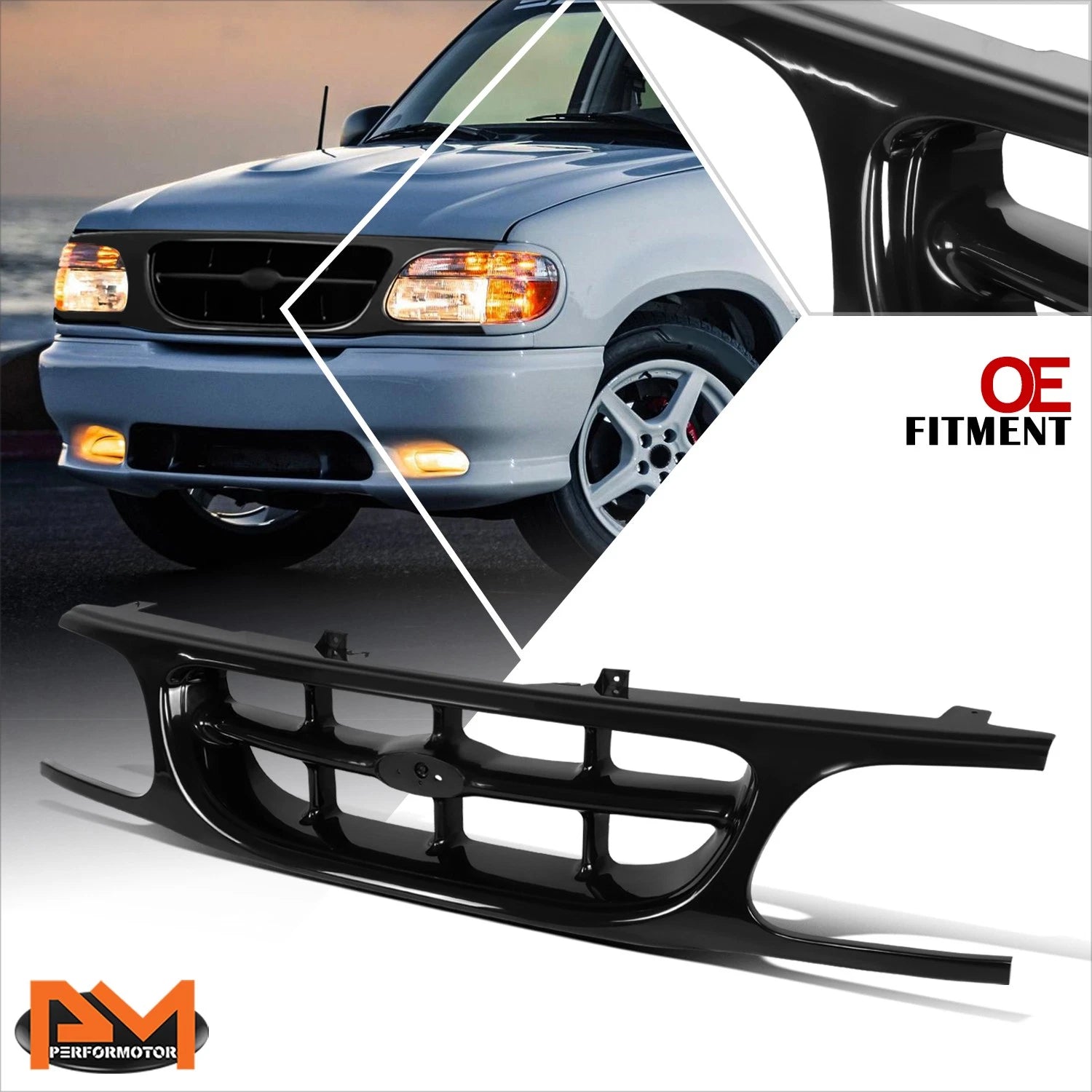 Factory Style Grille for Ford Explorer (1995–2001) Matte Black