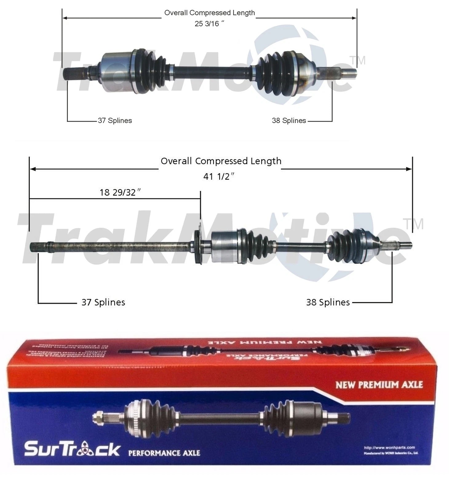 Set of 2 Front CV Axle Shafts for Ford Freestyle 500 (2005–2007)
