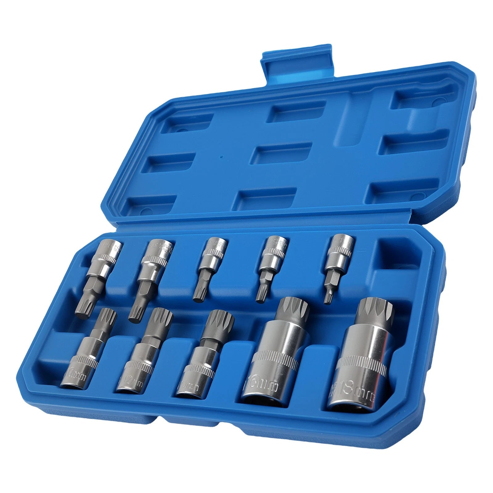 10PC Spline Triple Square Socket Bit Set for Automotive (M4-M18)