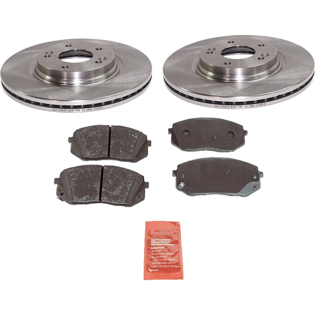 Brake Disc Rotors and Pads Kit for Kia Forte Niro EV Seltos Veloster Kona