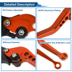 Adjustable Short Brake Clutch Levers for BMW R Nine T (2014–2016) - Orange 1 Pair