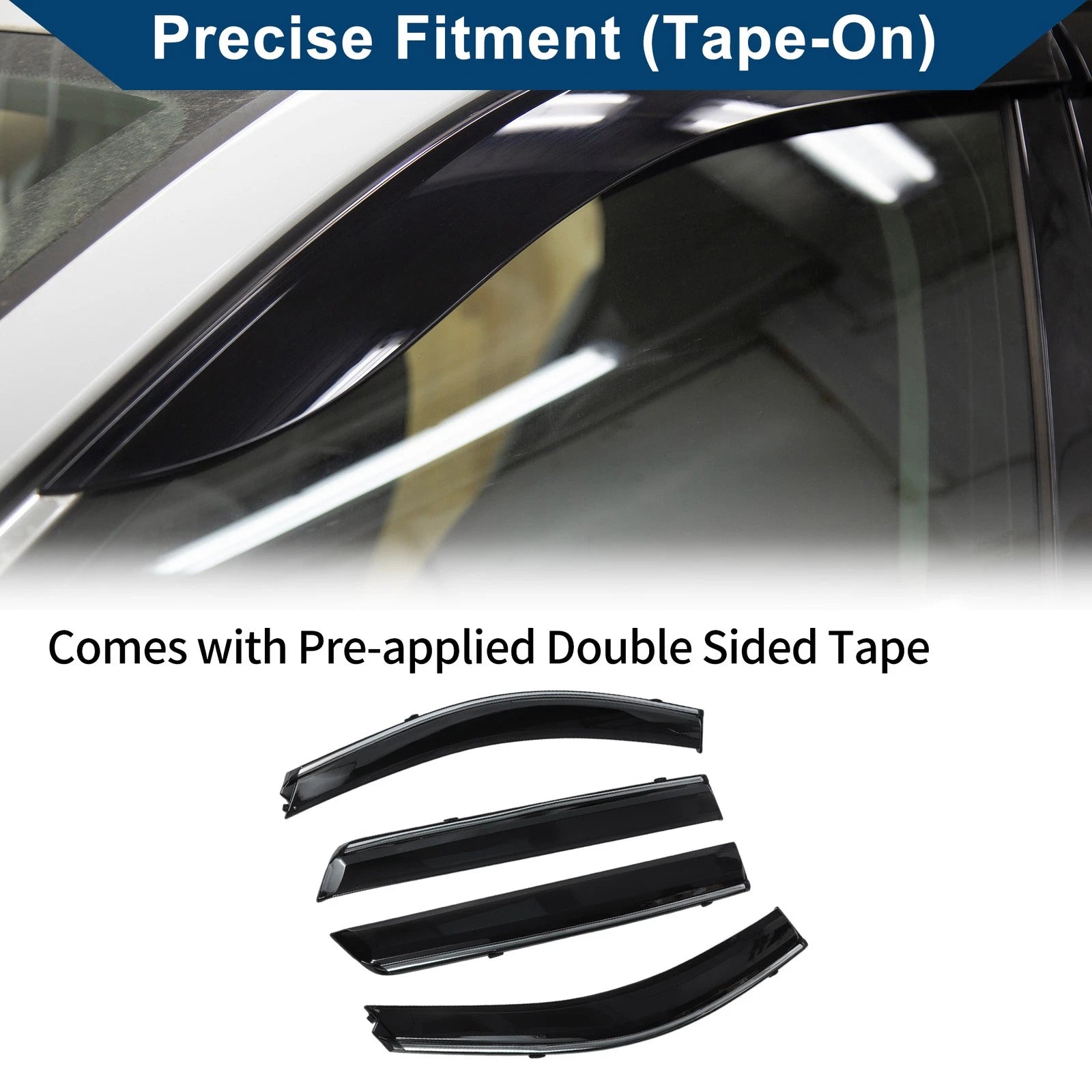 Set of 4 Window Deflectors for Hyundai Santa Fe (2007–2012)