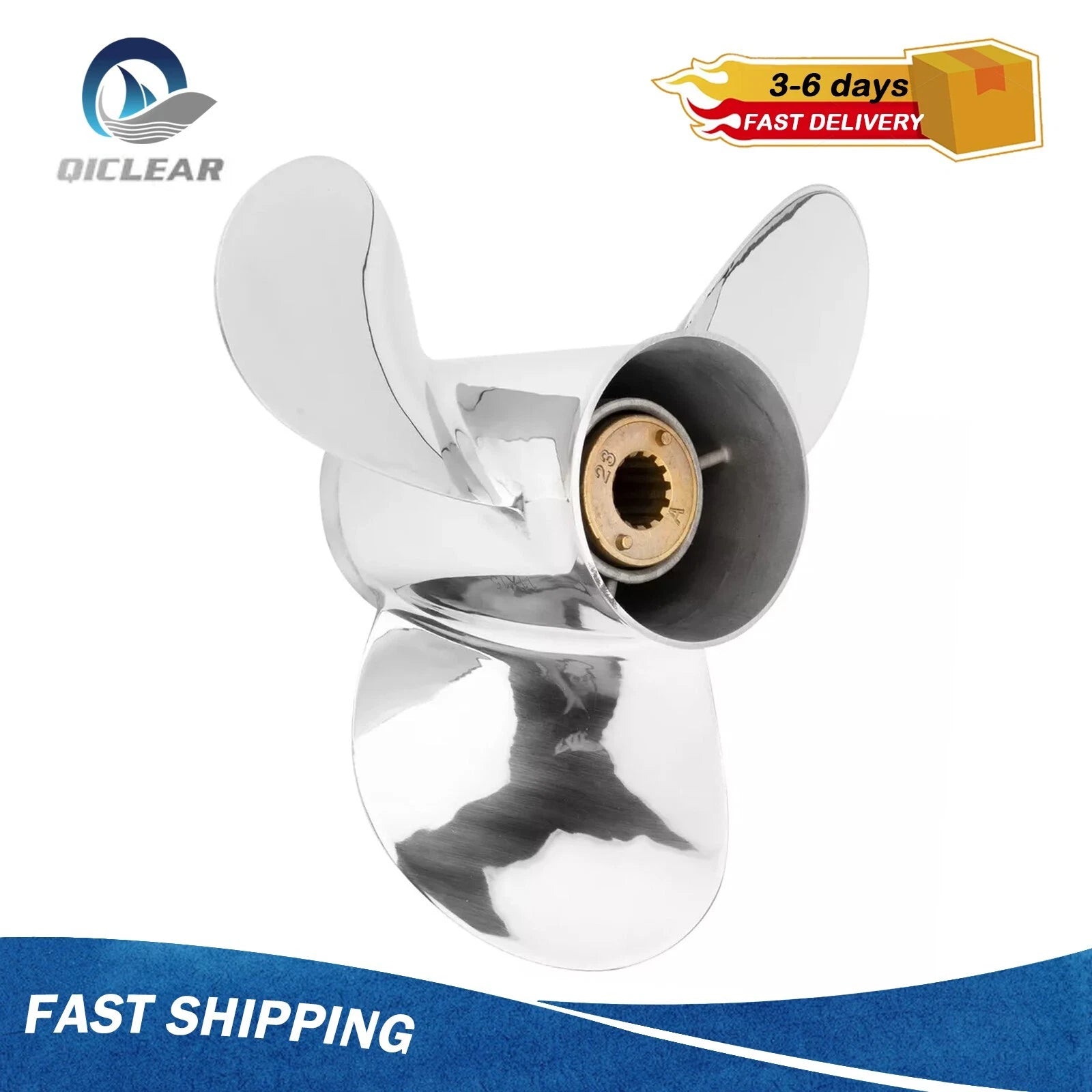 Stainless Steel Boat Propeller 10 3/8 x 14 for Mercury 25-70 HP (RH)