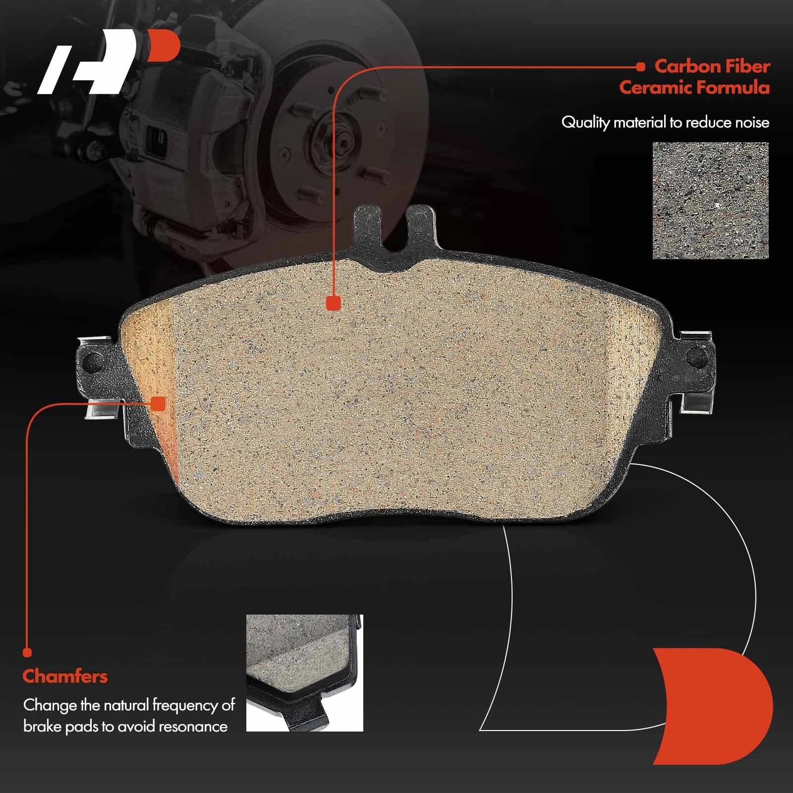 Set of 4 Front Ceramic Brake Pads for Mercedes-Benz CLA250 GLA250